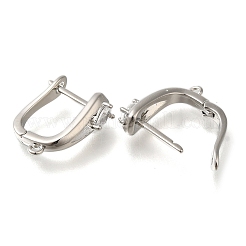 Gestell-Beschichtung Messing Micro Pave Kubisch Zirkonia Creolen Ohrring Zubehörse&nbsp;EJEW-H143-04P