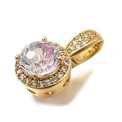 Pendentifs avec zircon cubiques à micro-pavés en laiton&nbsp;KK-F913-17G-01