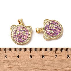 Messing-Mikropflaster mit Zirkonia und synthetischen Opalanhängern&nbsp;KK-D096-22G