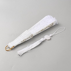 Faltfächer aus Spitze aus Kunststoff und Polyester&nbsp;AJEW-WH20072-99A