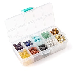 280 pièces 8 styles 8mm perles de pierres précieuses chakra yoga kits de pierres de guérison&nbsp;G-LS0001-02B