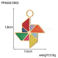 Ciondoli in acciaio inox smaltato 304&nbsp;STAS-OY013-76G