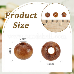 120 pezzo di perline rotonde in legno naturale&nbsp;WOOD-OC0001-84-LF