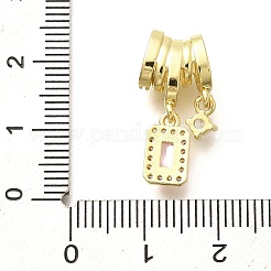 Anhänger aus Messing mit Gestellbeschichtung aus klarem Kubisch Zirkonia&nbsp;KK-M309-28G