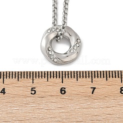 Colliers à pendentif hexagonal en acier inoxydable 304 avec strass en cristal pour femmes&nbsp;NJEW-F339-04P