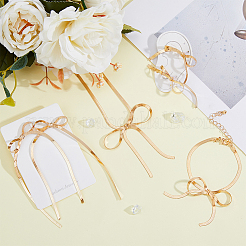 Kit de bijoux en alliage avec chaîne à chevrons et nœud papillon pour femme&nbsp;DIY-FH0006-56G