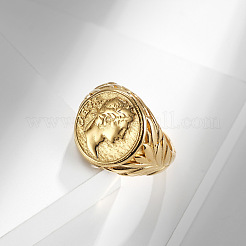 Anillos de dedo de acero inoxidable 304 con diseño César&nbsp;FS-WG94254-09