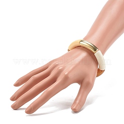Bracelet extensible de perles de tube incurvées épaisses pour les femmes adolescentes&nbsp;BJEW-JB06991-02