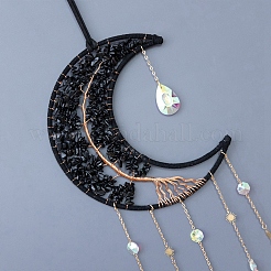 Ornements suspendus en obsidienne naturelle&nbsp;PW-WG39344-01