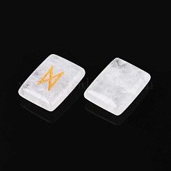 25 Stück rechteckige Runensteine aus natürlichem Quarzkristall mit eingraviertem Elder-Futhark-Alphabet&nbsp;G-T142-38