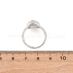 Manschettenringe mit Gestellplattierung aus Messing mit Mikropavé-Zirkonia&nbsp;RJEW-M168-01P-1
