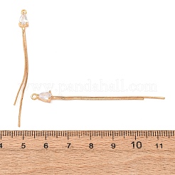 Grandi ciondoli in ottone con pavé di zirconi cubici trasparenti&nbsp;CU-CBAEC99-03G