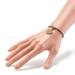 Plat rond avec 12 constellations bracelets à breloques en alliage de style tibétain&nbsp;BJEW-JB06365