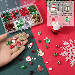 Weihnachtsmotiv DIY-Armband-Sets aus Glas- und Kunststoffperlen&nbsp;DIY-SC0028-18