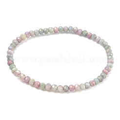 Braccialetti elasticizzati da donna con perline di vetro rondelle sfaccettate di colore ab&nbsp;BJEW-PH01822-07