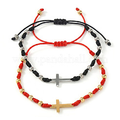 2 Stück gekreuztes Gliederarmband aus Edelstahl 304&nbsp;BP8988-4