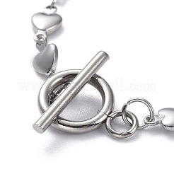 Bracelets à maillons en forme de cœur en acier inoxydable 304 résistant au ternissement&nbsp;BJEW-JB05615