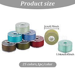 25 Rolle 25 Farben 3-fädiges Polyestergarn-Set&nbsp;WL-WH0016-01