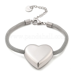 Bracciali a maglie a cuore in acciaio inossidabile 304&nbsp;BJEW-C089-12P