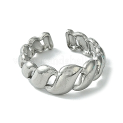 Bague de manchette ouverte en acier inoxydable 304 anti-ternissement&nbsp;RJEW-L110-030P