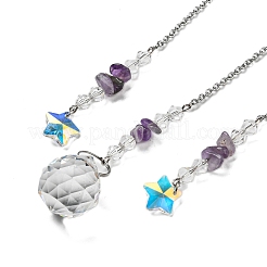 Ornamenti pendenti pendenti in ametista naturale grezza grezza&nbsp;G-PW0007-084H