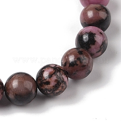 Braccialetti con perline intrecciate rotonde di rodonite naturale da 8 mm&nbsp;BJEW-C067-01B-13