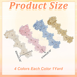 4 Farben Blumen Organzaband&nbsp;OCOR-AR0002-02