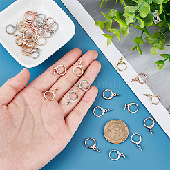 18 par de aros de latón de 3 colores para pendientes tipo huggie&nbsp;KK-PH0005-44