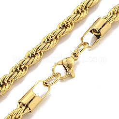 Pulseras de cadena de acero inoxidable 201 de 5 mm con revestimiento iónico (IP) para mujer&nbsp;BJEW-R318-02G