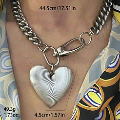 Collane con ciondolo grande a forma di cuore in lega per donna&nbsp;WG8F3EF-01