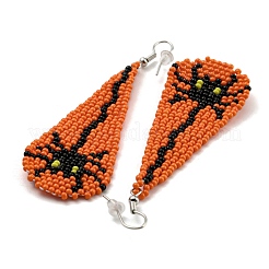Orecchini con nappe a forma di ragno di halloween con perline boho&nbsp;EJEW-Q380-04B