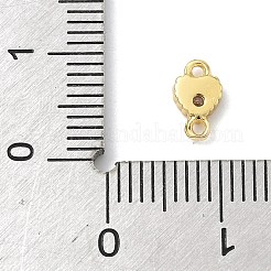 Dijes conectores de corazón de latón con circonitas cúbicas pavé&nbsp;KK-G548-18G-02