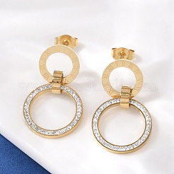 Boucles d'oreilles à tige en acier inoxydable 304 et argile polymère&nbsp;EJEW-V004-04G
