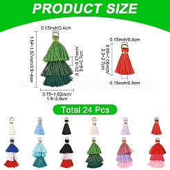 24 pièce 12 styles de décorations de pendentifs à pompons en polycoton (polyester coton)&nbsp;FIND-YW0012-77