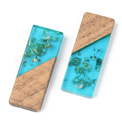 Pendentifs en résine transparente et bois de noyer&nbsp;RESI-S389-059A-B03