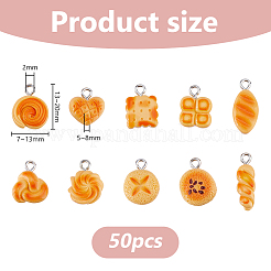 50pcs pendentifs en résine opaque&nbsp;RESI-DC0001-62