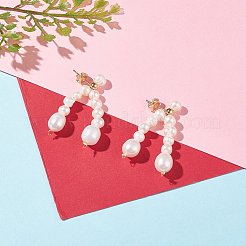 Perla naturale ciondola gli orecchini&nbsp;EJEW-TA00057