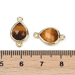 Natürliche Tigerauge facettierte Verbindungsanhänger&nbsp;G-L514-048P-04