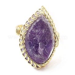 Verstellbarer Ring mit natürlichem Amethyst in Pferdeaugenoptik&nbsp;G-D458-03G-07-RS