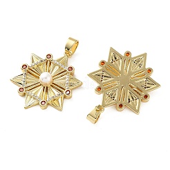 Pendentifs avec zircon cubiques à micro-pavés en laiton&nbsp;KK-D221-10G