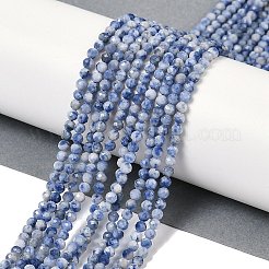 Natürliche blaue Fleck Jaspis Perlen Stränge&nbsp;G-A252-A02-02