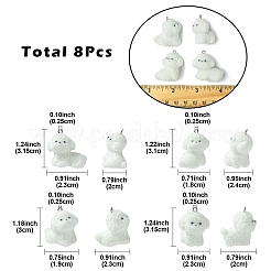 4 style 8 pièces pendentifs chiot mignon en résine floquée&nbsp;RESI-YW0003-43B
