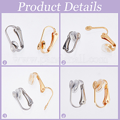 40 pièce de boucles d'oreilles à clip en acier inoxydable 304&nbsp;STAS-SP0001-23G