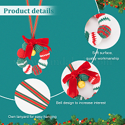 Guirlande de noël au crochet avec des décorations suspendues de cloche&nbsp;HJEW-WH0007-13