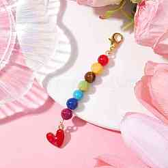 Decorazioni con ciondolo cuore in lega smaltata&nbsp;HJEW-JM01507-02