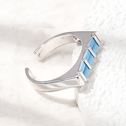 Offene Manschettenringe aus Messing mit Mikropavé und Zirkonia für Damen&nbsp;RJEW-L343-02P-01