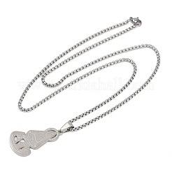Colliers pendentifs en acier inoxydable 201 vierge pour hommes et femmes&nbsp;LS-NJEW-K283-18P
