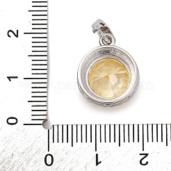 925 Sterling-Silber-Anhänger mit gelben Zirkonia-Steinen&nbsp;STER-F063-01C-02