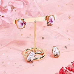 Pendientes de perlas de concha con mariposa acrílica&nbsp;JE973A