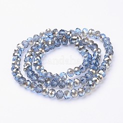 Fili di perline rondelle sfaccettate di vetro elettroplate&nbsp;EGLA-D020-6x4mm-54